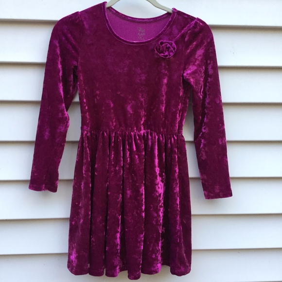 The Children's Place Other - Children’s Place Purple Velour Dress Sz. L (10/12)